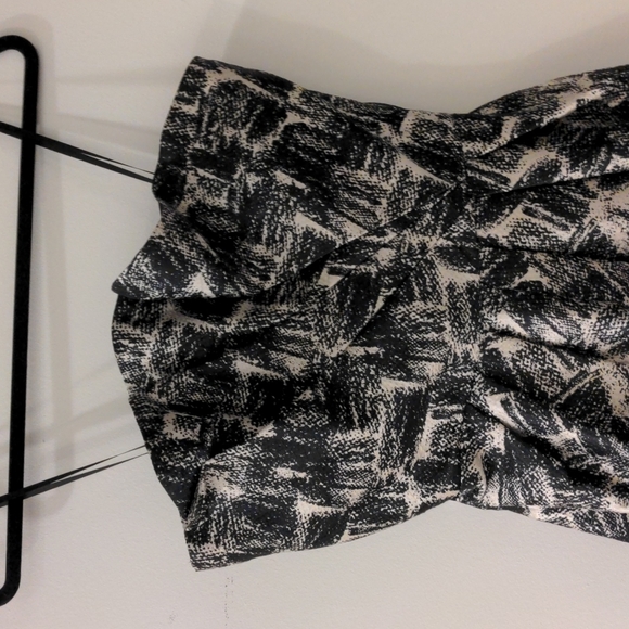 Black and White Strapless Cocktail Dress - Picture 2 of 5